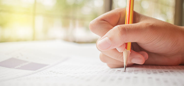 hand takes multiple choice test